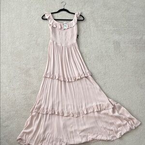 Express Blush Ruffle Tiered Maxi Dress